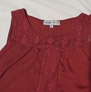 Absolutely famous maroon tank top size small.